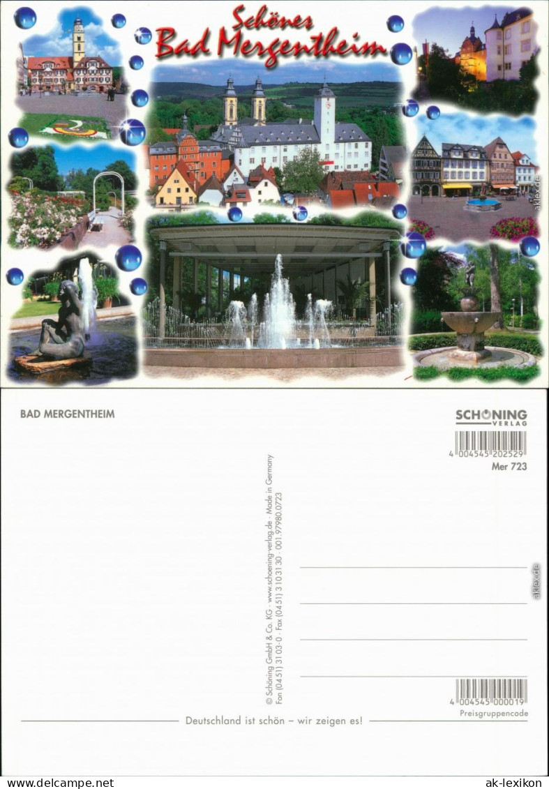 Bad Mergentheim Rathaus Markt Schloss Und Museum Trinkhalle Park Brunnen 1995 - Bad Mergentheim