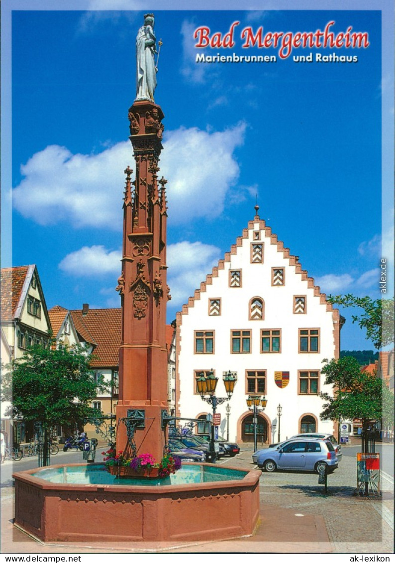 Ansichtskarte Bad Mergentheim Rathaus Und Marienbrunnen 1995 - Bad Mergentheim