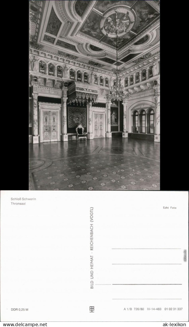 Ansichtskarte Schwerin Schweriner Schloss - Thronsaal 1980 - Schwerin