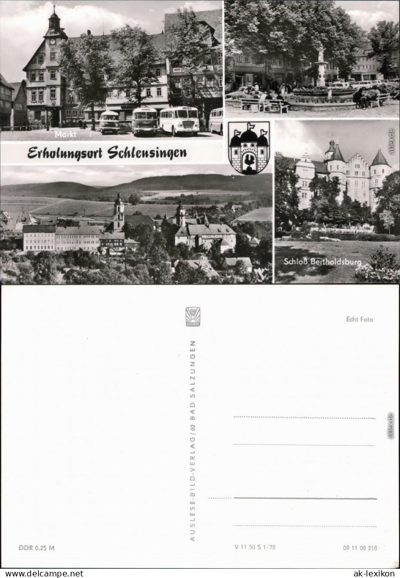 Ansichtskarte Schleusingen Markt, Schloß Bertholdsburg 1978 - Autres & Non Classés