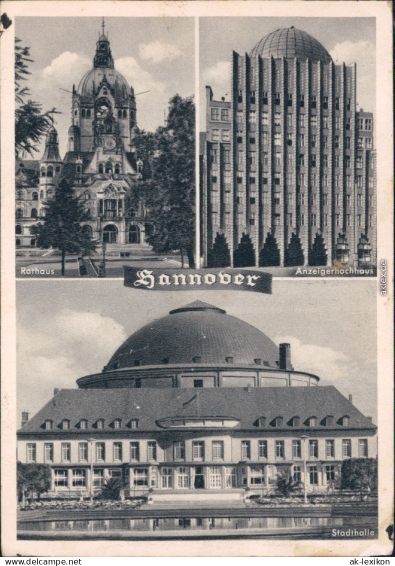 Hannover Neues Rathaus, Hochhaus An Der Gosariede, Stadthalle 1955 - Hannover