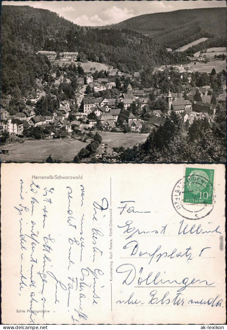 Ansichtskarte Bad Herrenalb Panoramablick 1956 - Bad Herrenalb