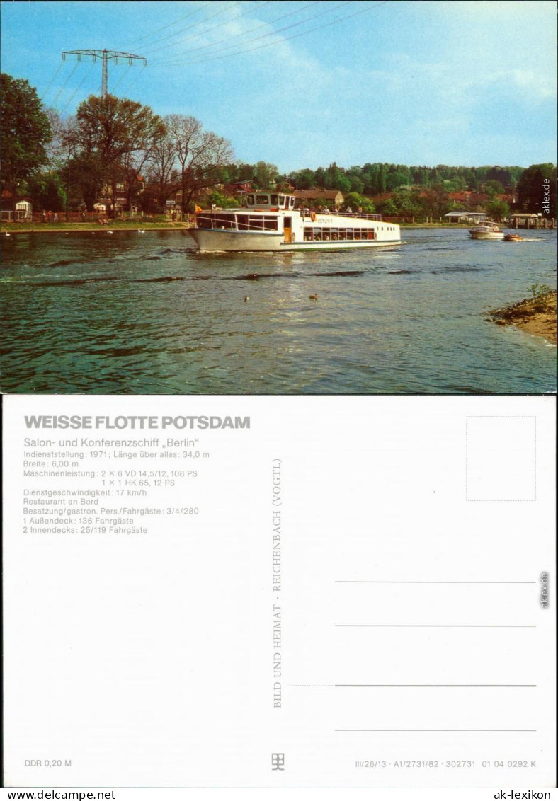 Potsdam Weiße Flotte Potsdam - Salon- Und Konfernzschiff Berlin 1982 - Potsdam