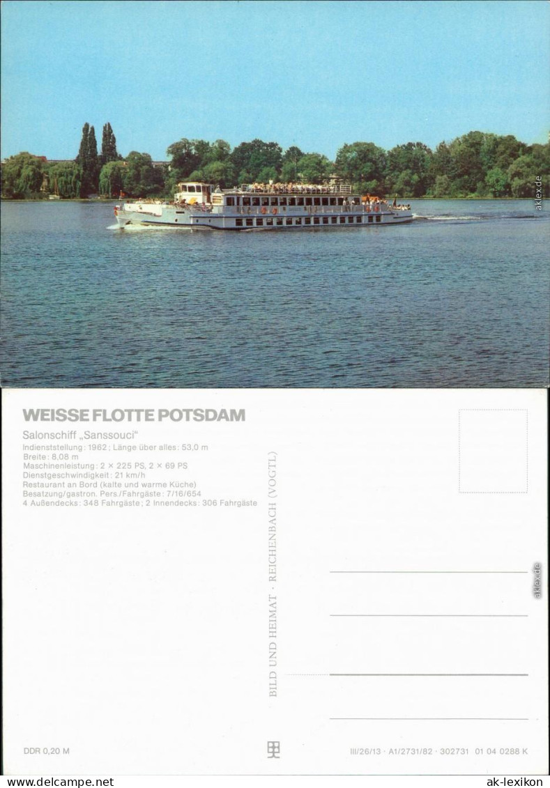 Ansichtskarte Potsdam Weiße Flotte Potsdam - Salonschiff Sanssouci 1982 - Potsdam