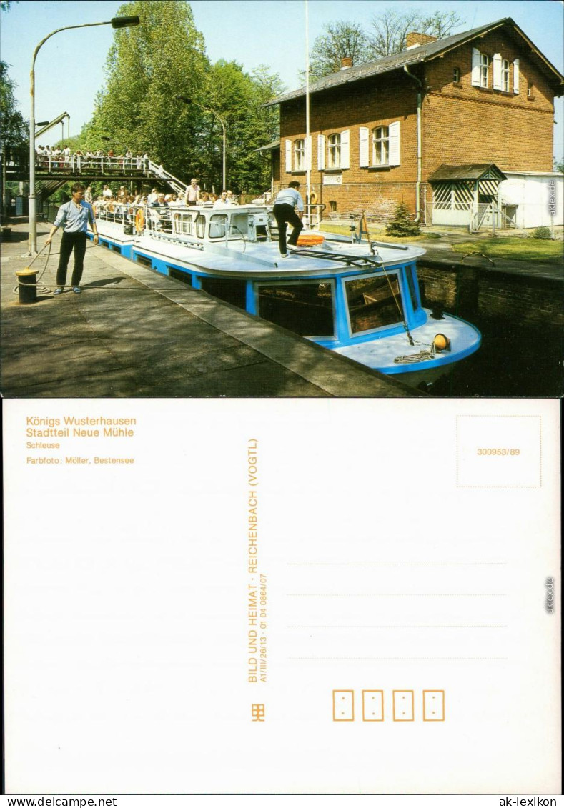 Ansichtskarte Neue Mühle-Königs Wusterhausen Freischleuse Mit Fähre 1989 - Koenigs-Wusterhausen