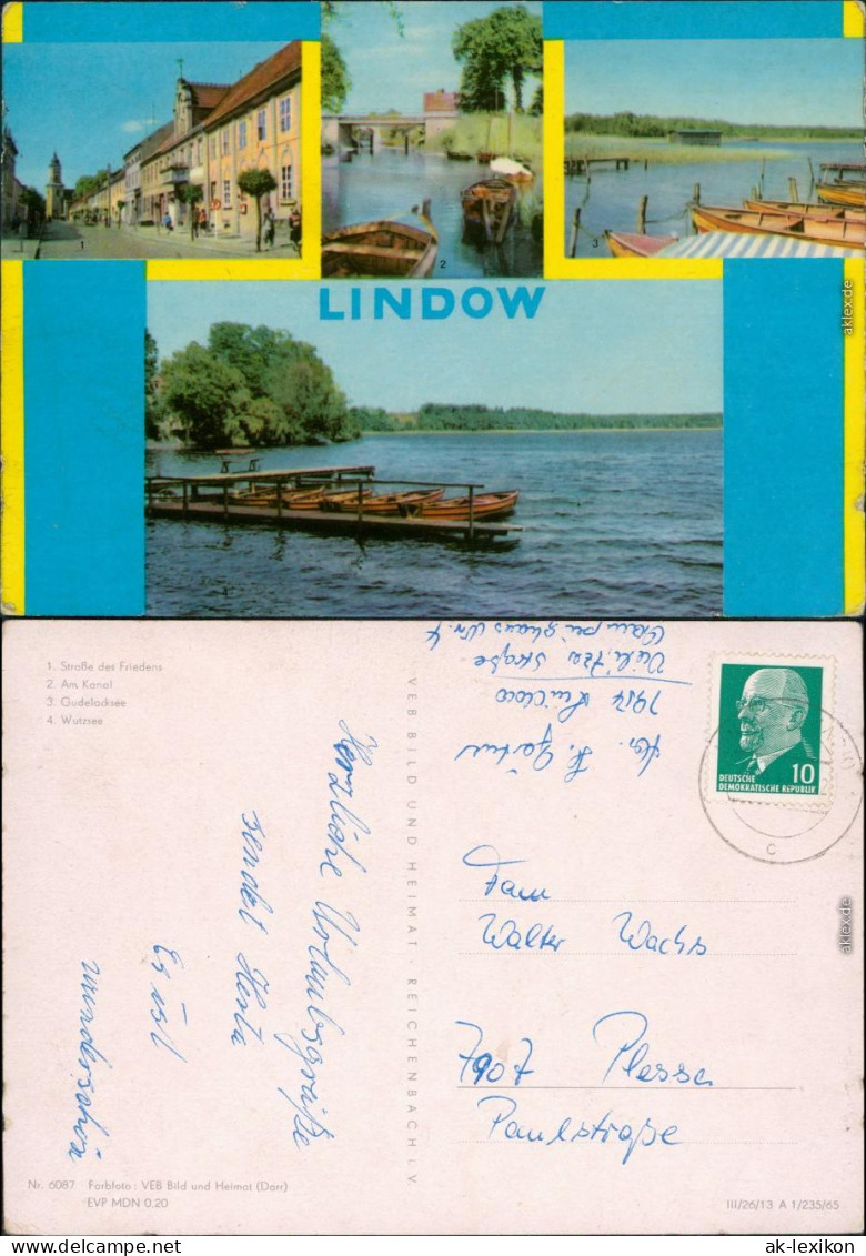 Lindow (Mark) Straße Des Friedens, Am Kanal, Gudelacksee, Wutzsee 1965 - Lindow