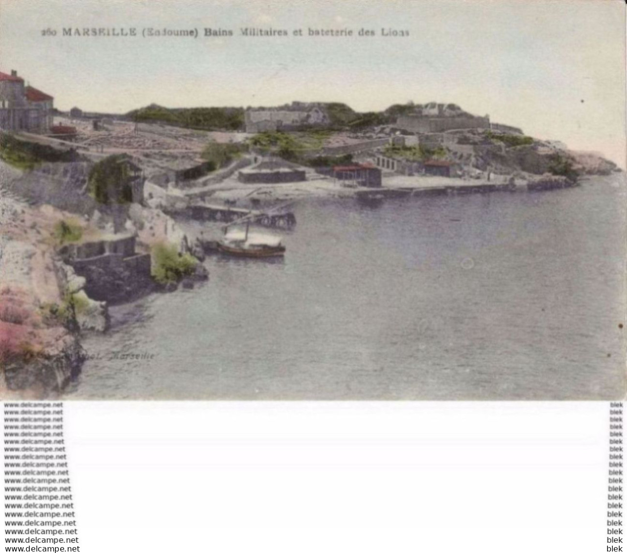 13. Bouches Du Rhone  : Marseille  ( Endoume)  : Bains Militaires Et Bateterie   Des Lions  . - Endoume, Roucas, Corniche, Beaches