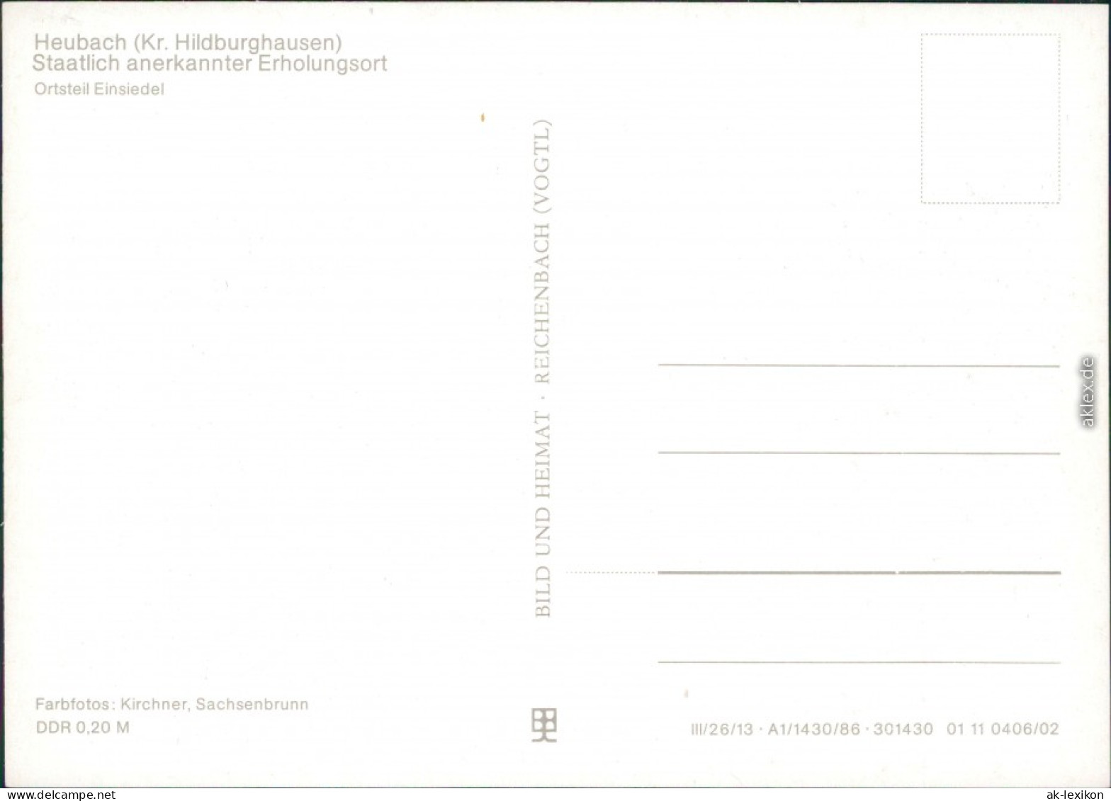 Ansichtskarte Einsiedel-Masserberg Ortsmotiv, Bach, Überblick 1986 - Masserberg