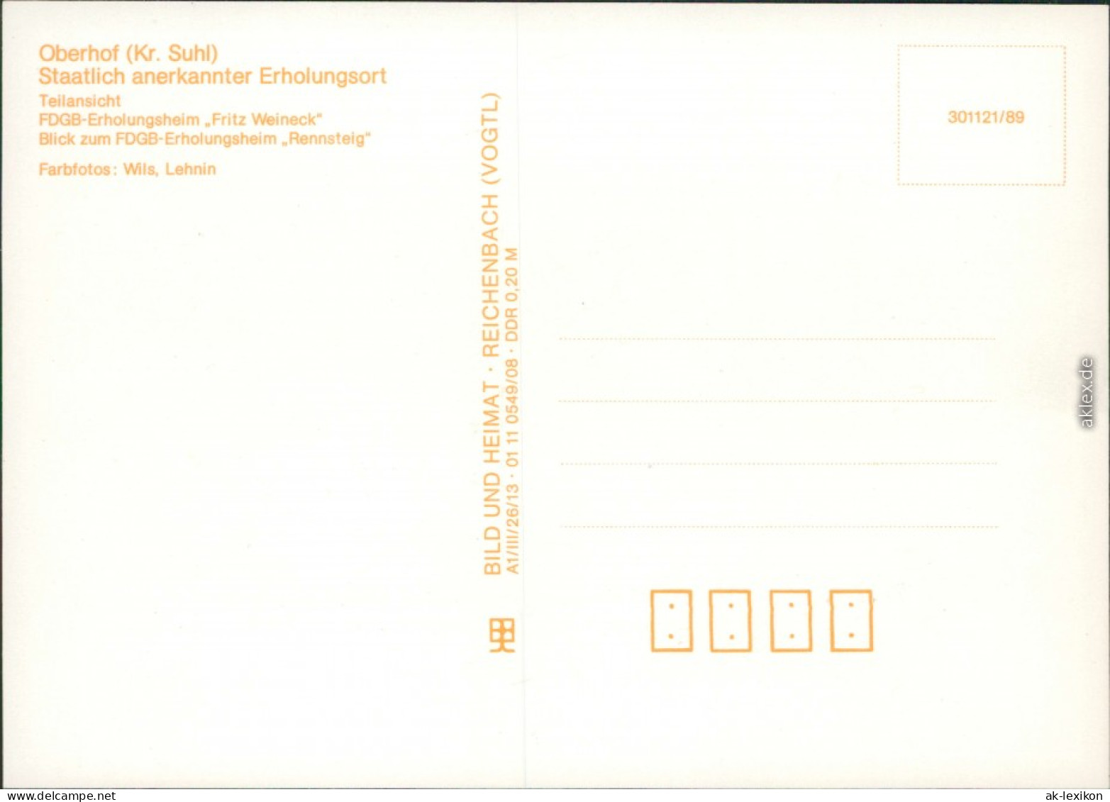 Oberhof (Thüringen) Teilansicht,  Weineck,  FDGB-Erholungsheim Rennsteig 1989 - Oberhof