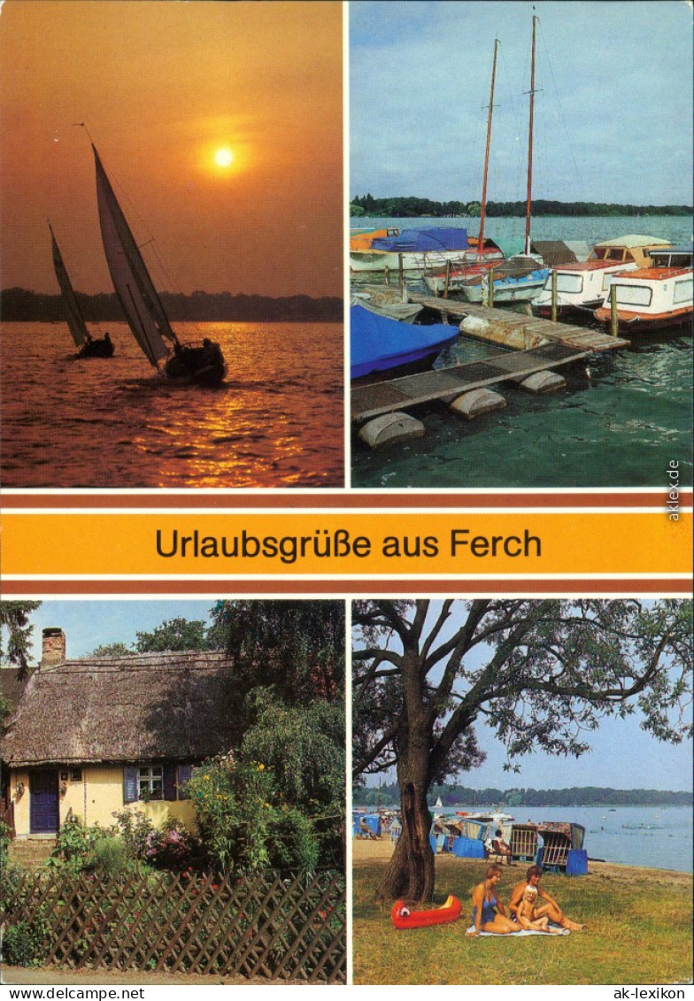 Ferch-Schwielowsee Abendstimmung Am Schwielowsee, Bootshafen,  Badestelle  1987 - Ferch