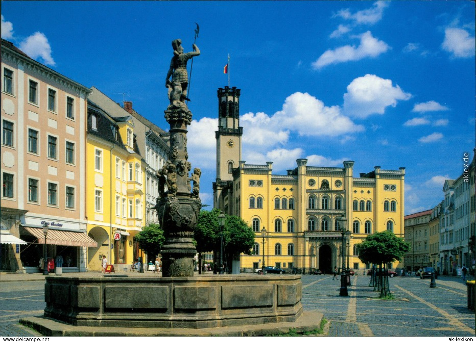 Ansichtskarte Zittau Rathaus Mit Brunnen Im Vordergrund 1995 - Zittau