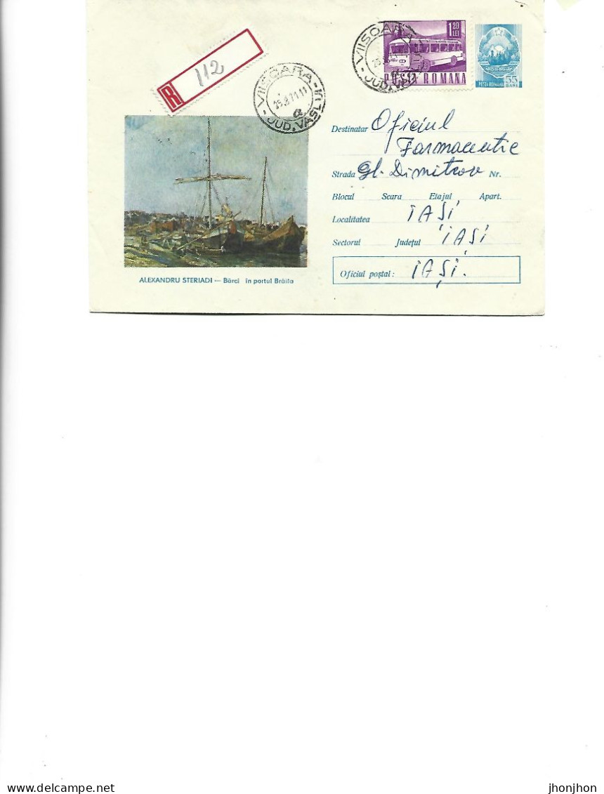 Romania - Postal St.cover Used 1971(34) -   Painting By Al.Steriadi -   Boats In Braila Port - Entiers Postaux