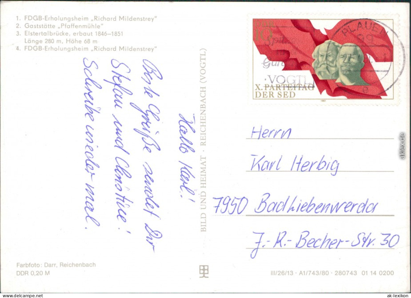 Jößnitz Plauen (Vogtland) FDGB-Erholungsheim " Mildenstrey", Gaststätte 1975 - Poehl