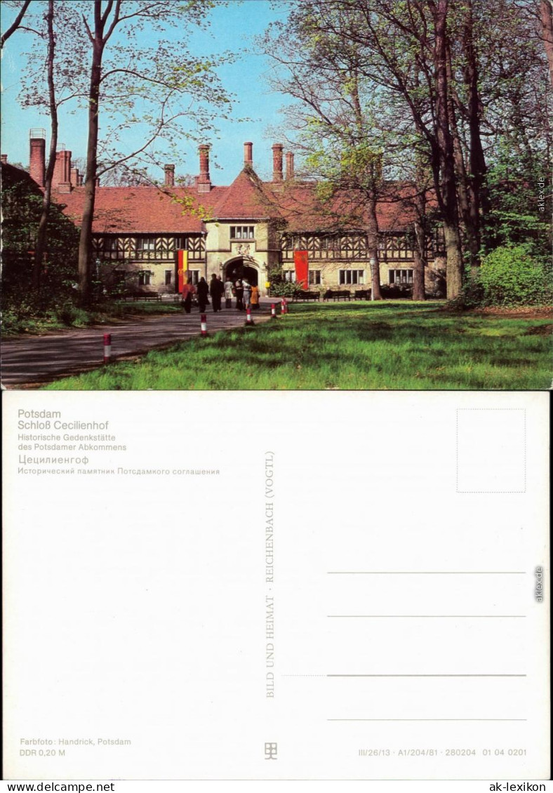 Potsdam Schloß Cecilienhof - Gedenkstätte Des Potsdamer Abkommen 1981 - Potsdam