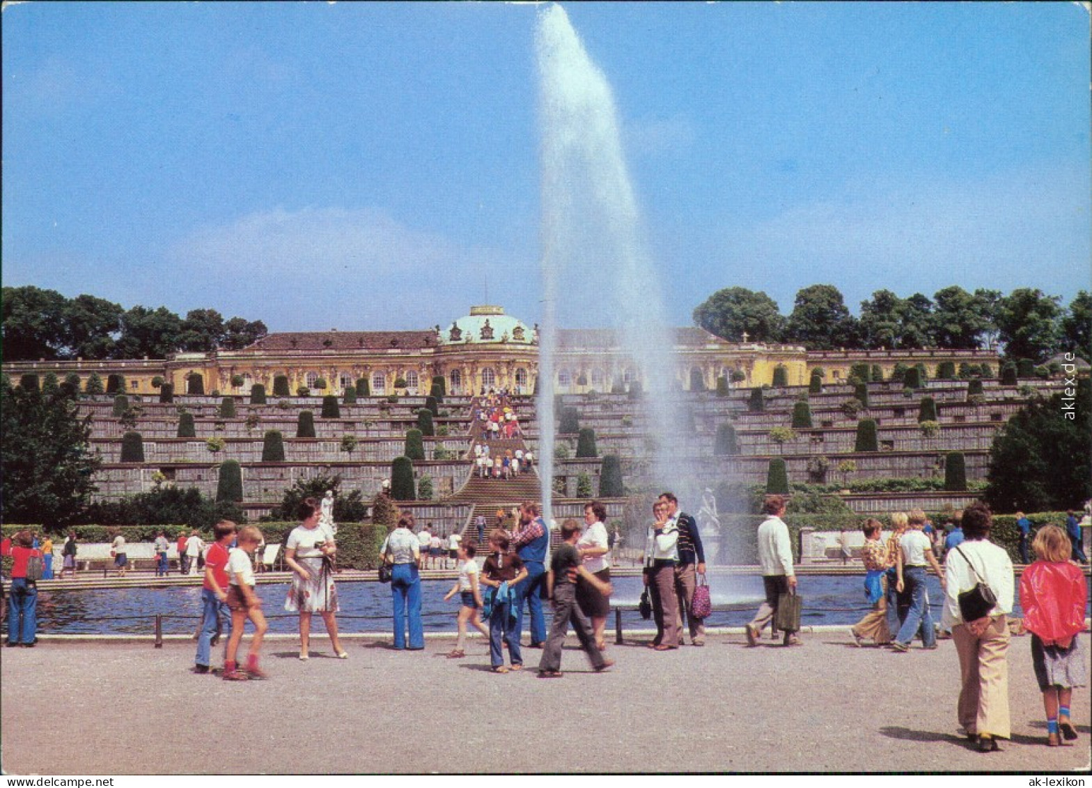 Potsdam Schloss Sanssouci - Springbrunnen Mit Riesen Fontäne 1981 - Potsdam