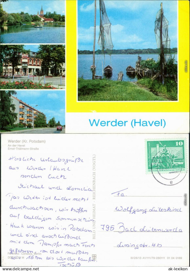 Werder (Havel) Überblick, Ernst-Thälmann-Straße, Fischerboote Und Netze 1979 - Werder