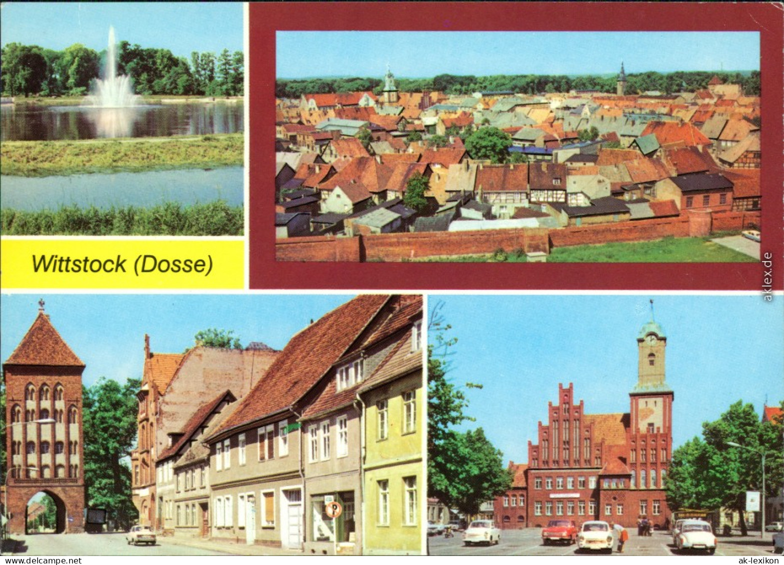 Wittstock Dosse Dosseteich, Teilansicht, Gröpertor, Rathaus 1979 - Wittstock