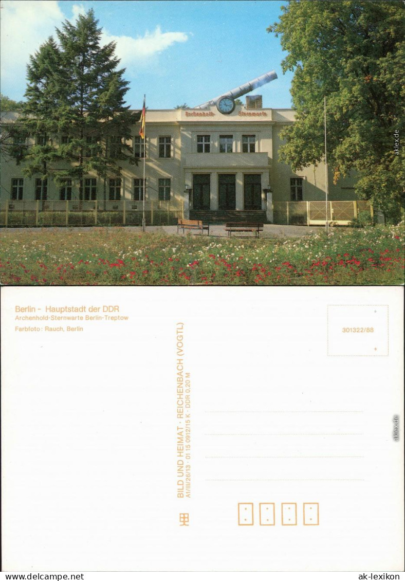 Ansichtskarte Alt-Treptow-Berlin Archenhold-Sternwarte 1988 - Other & Unclassified