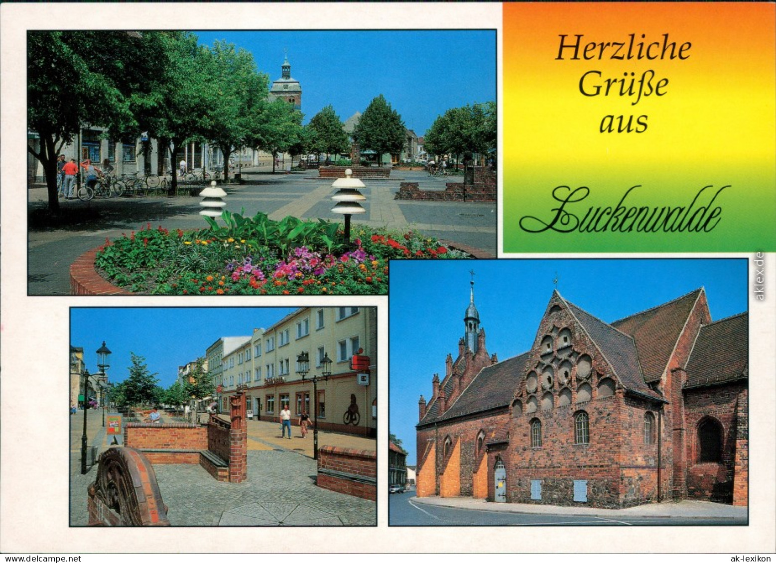 Ansichtskarte Luckenwalde Boulevard, Stadtkirche St. Johannes 1995 - Luckenwalde