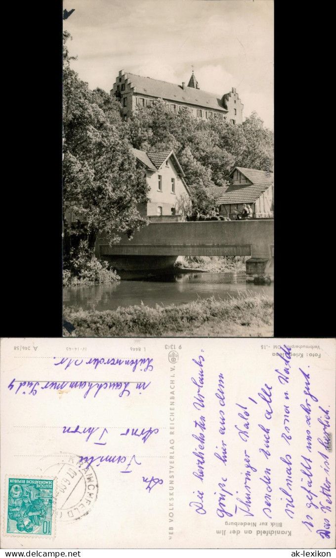 Ansichtskarte Kranichfeld Niederburg Mit Brücke Im Vordergrund 1958 - Autres & Non Classés