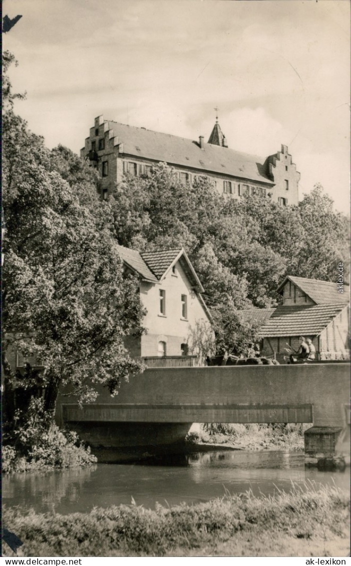 Ansichtskarte Kranichfeld Niederburg Mit Brücke Im Vordergrund 1958 - Autres & Non Classés