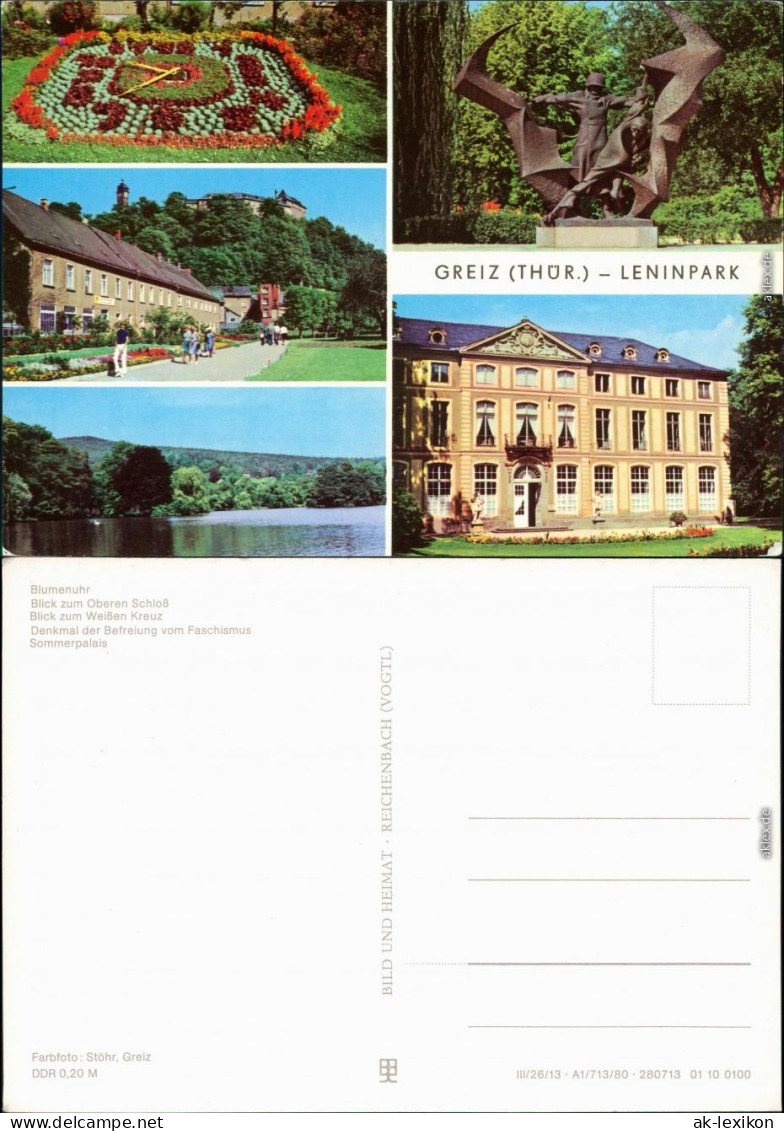 Greizer Park Leninpark Blumenbeet Schloß Sowie Plastik 1980 - Greiz