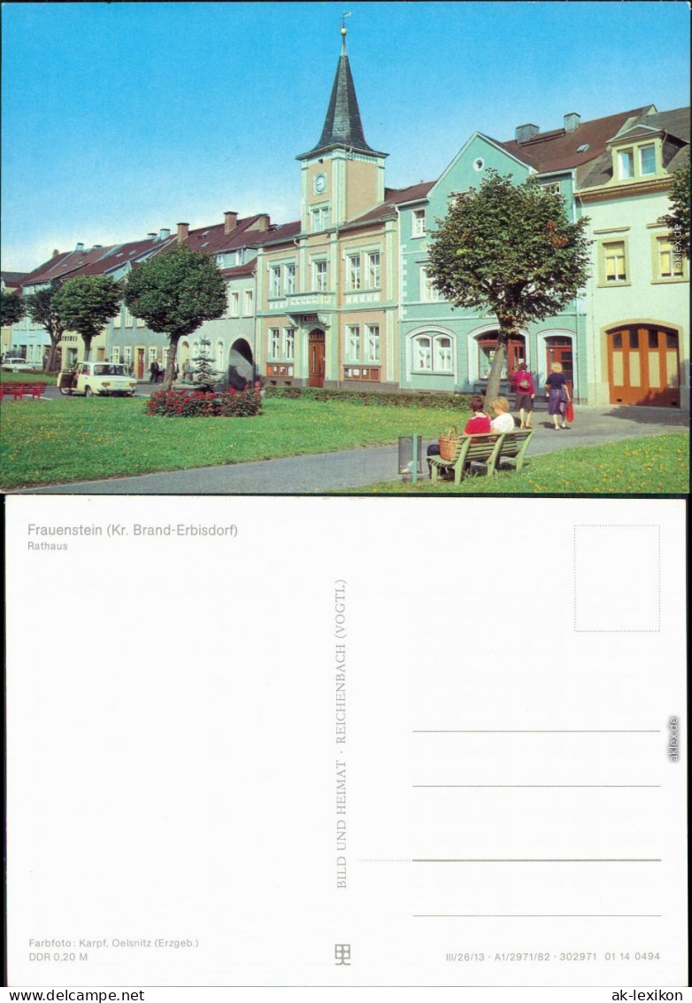 Frauenstein (Erzgebirge) Rathaus Mit Gartenanlage Im Vordergrund 1982 - Frauenstein (Erzgeb.)