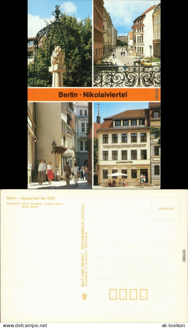 Ansichtskarte Mitte-Berlin Nikolaiviertel 1989 - Mitte