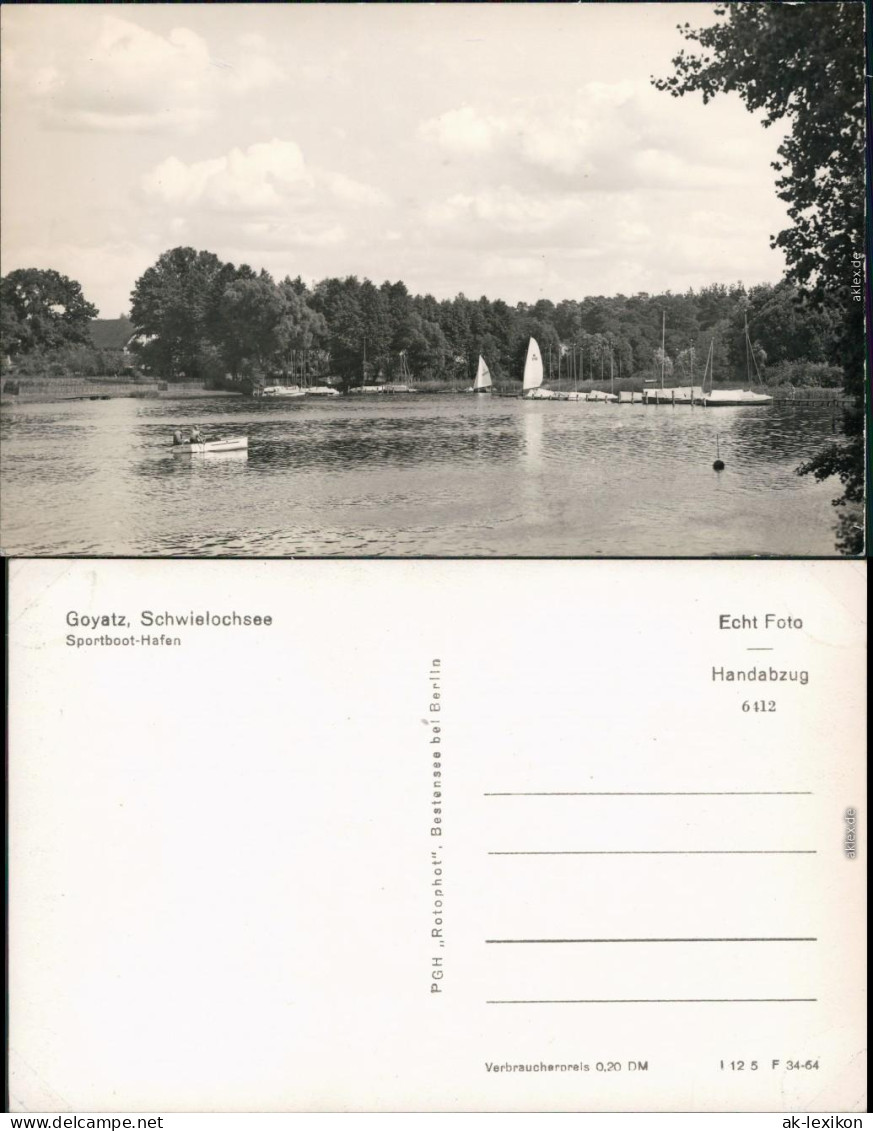 Ansichtskarte Goyatz-Schwielochsee Sportboot-Hafen 1964 - Goyatz