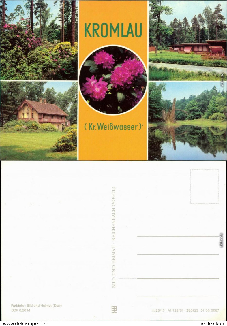 Kromlau-Gablenz (Oberlausitz) Kromola Jabłońc Bungalowsiedlung, See,  Park 1981 - Kromlau Kromola