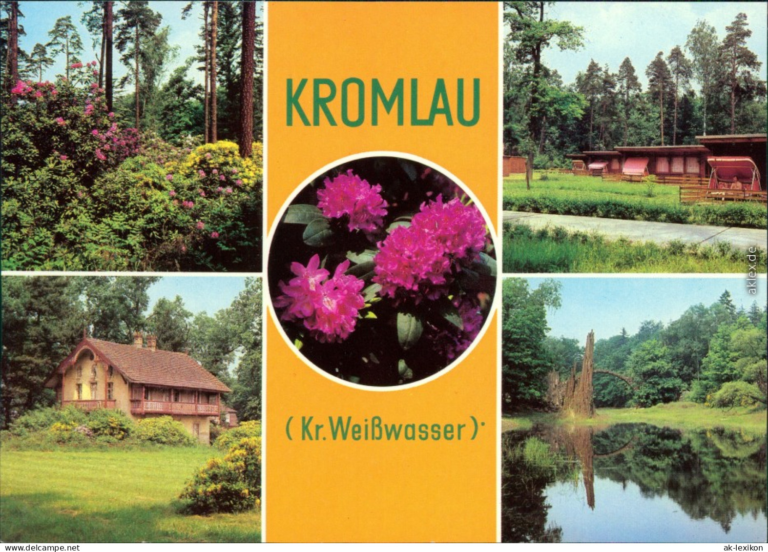 Kromlau-Gablenz (Oberlausitz) Kromola Jabłońc Bungalowsiedlung, See,  Park 1981 - Kromlau Kromola