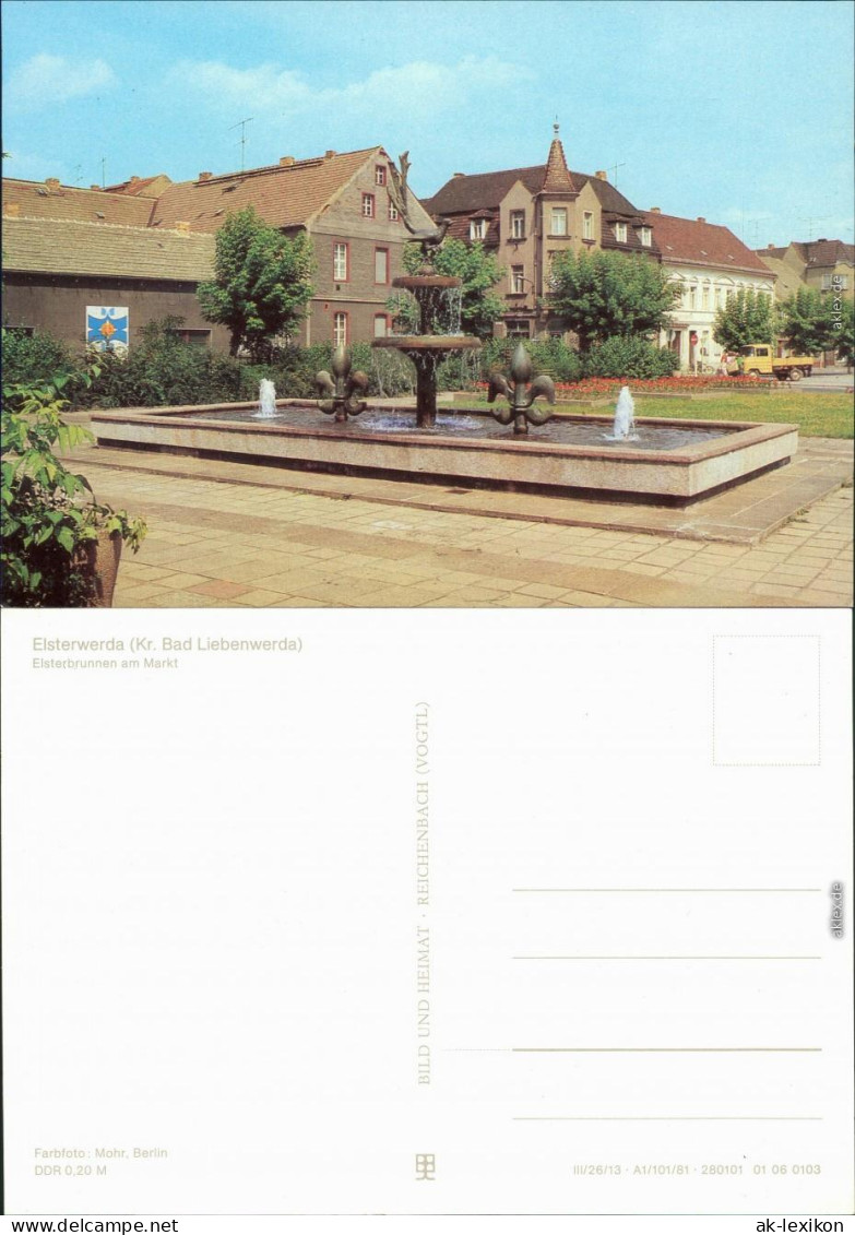 Ansichtskarte Elsterwerda Wikow Elsterbrunnen Am Marktplatz 1981 - Elsterwerda