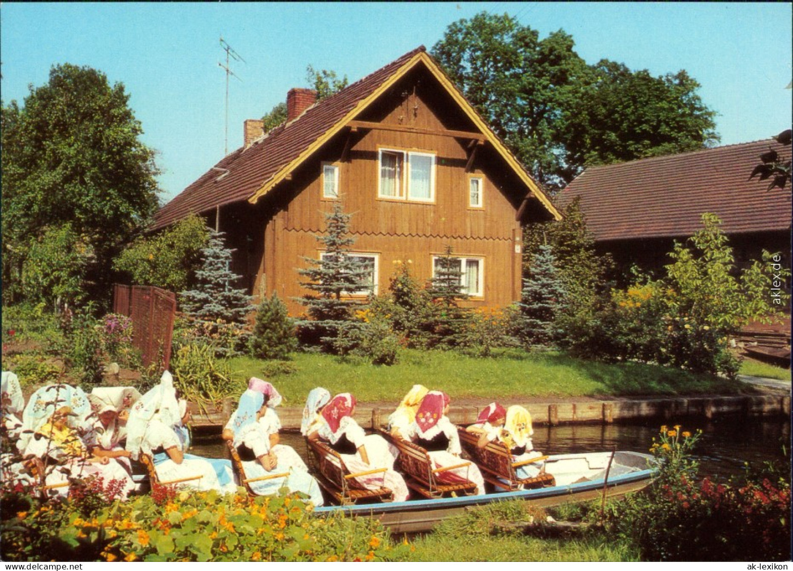 Ansichtskarte Lübbenau (Spreewald) Lubnjow Kahnfahrt - Tracht, Haus 1983 - Luebbenau