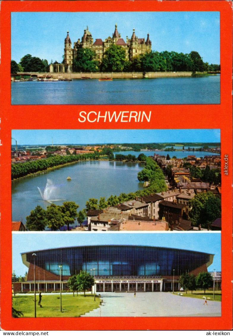 Ansichtskarte Schwerin Schloß, Stadt Und Sporthalle 1978 - Schwerin