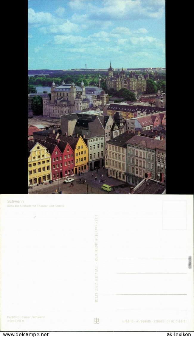 Ansichtskarte Schwerin Blick Zur Altstadt Mit Theater Und Schloß 1985 - Schwerin