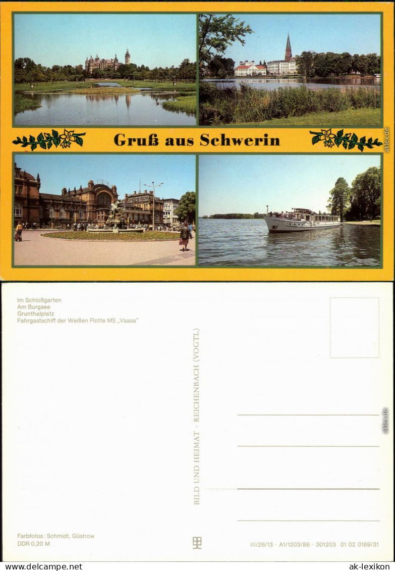 Schwerin   Grunthalplatz, Fahrgastschiff Der Weißen Flotte MS "Vaasa" 1986 - Schwerin