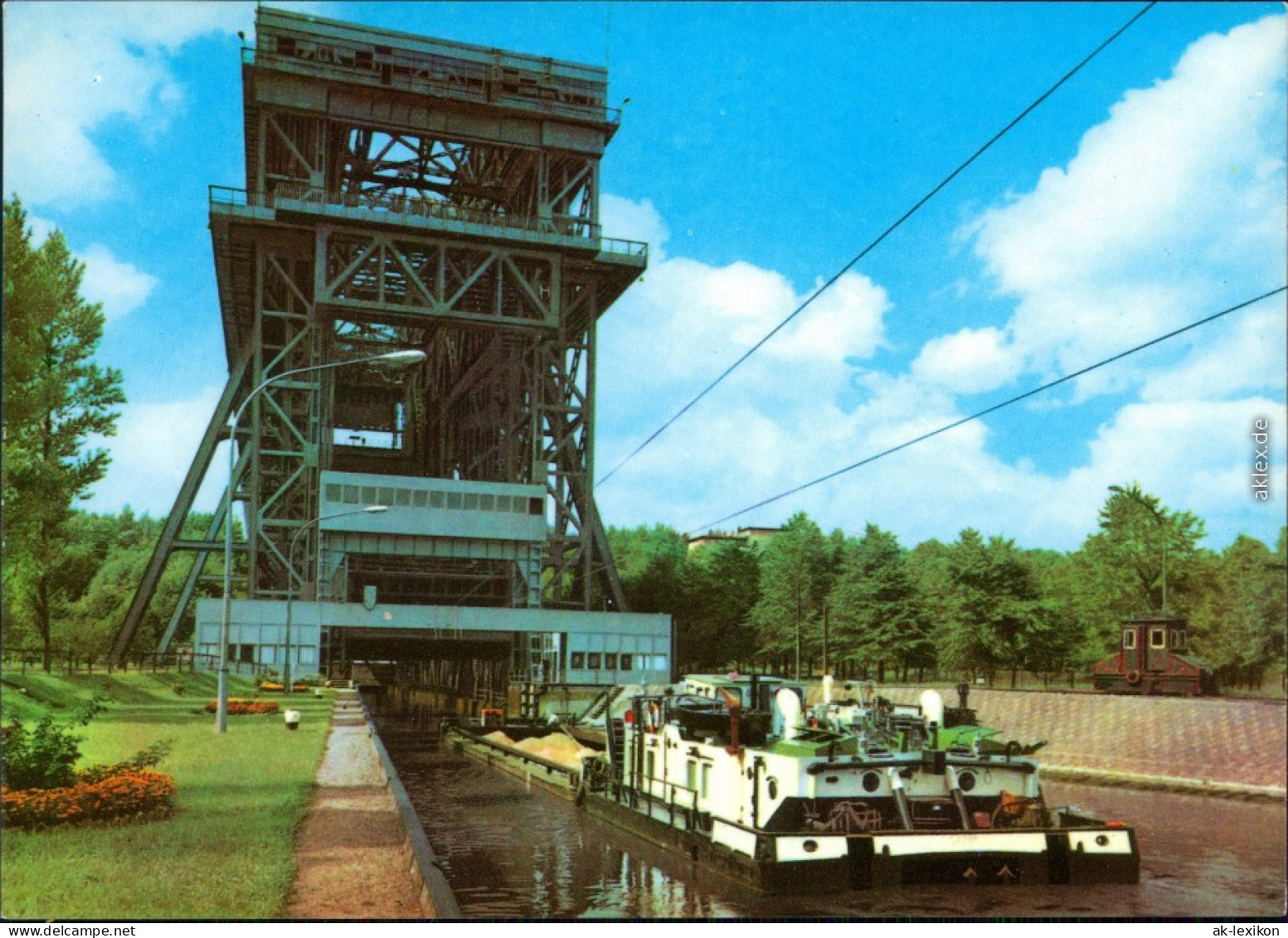 Ansichtskarte Niederfinow Schiffshebewerk: Frachtkahn Vor Einfahrt 1974 - Other & Unclassified