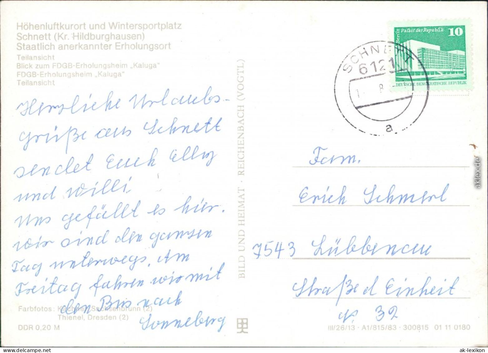 Schnett-Masserberg Teilansicht, Blick Zum FDGB-Erholungsheim "Kaluga" 1983 - Masserberg