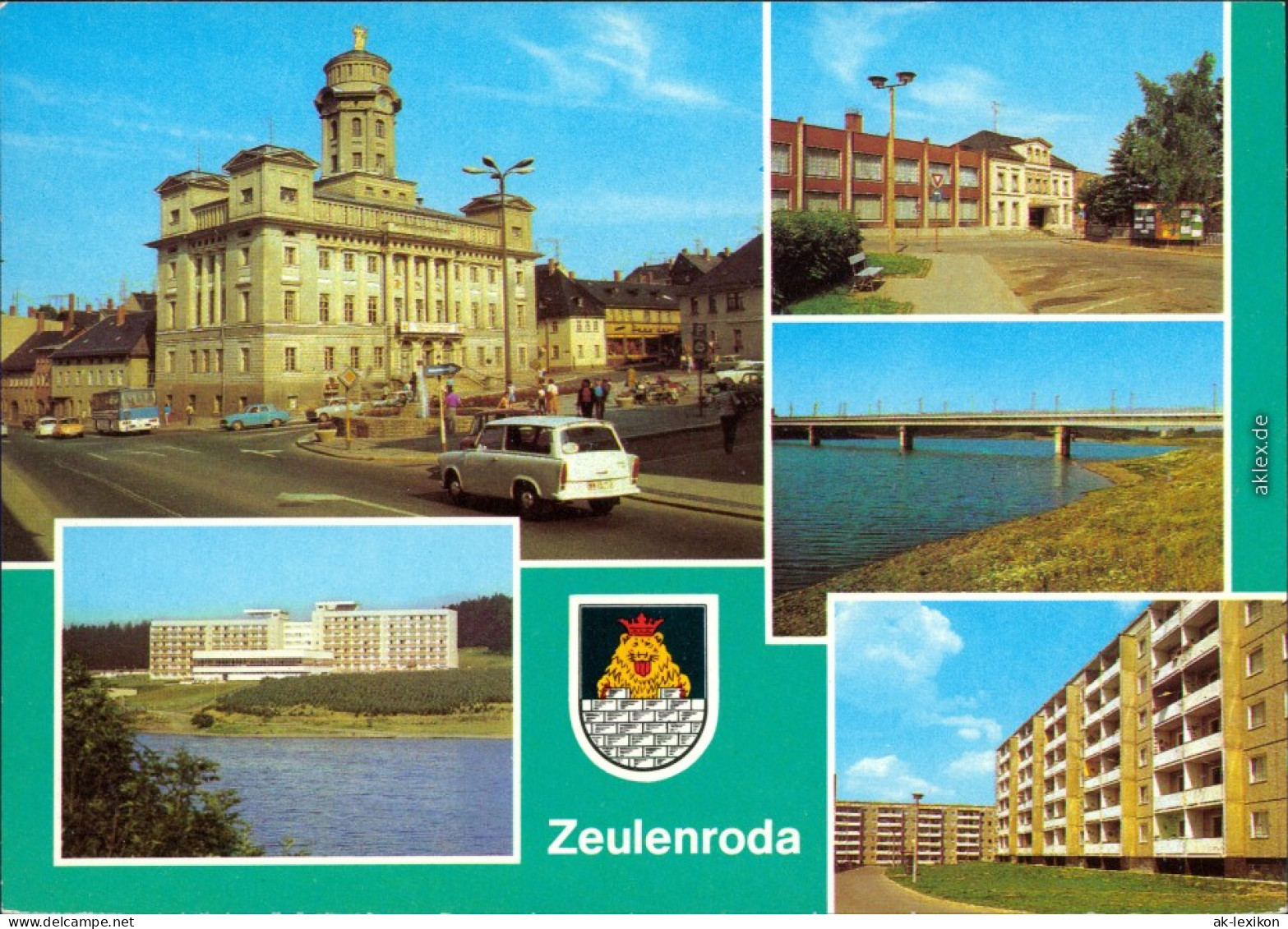 Zeulenroda-Zeulenroda-Triebes Rathaus, Seglerhafen, Kreiskulturhaus    1982 - Zeulenroda