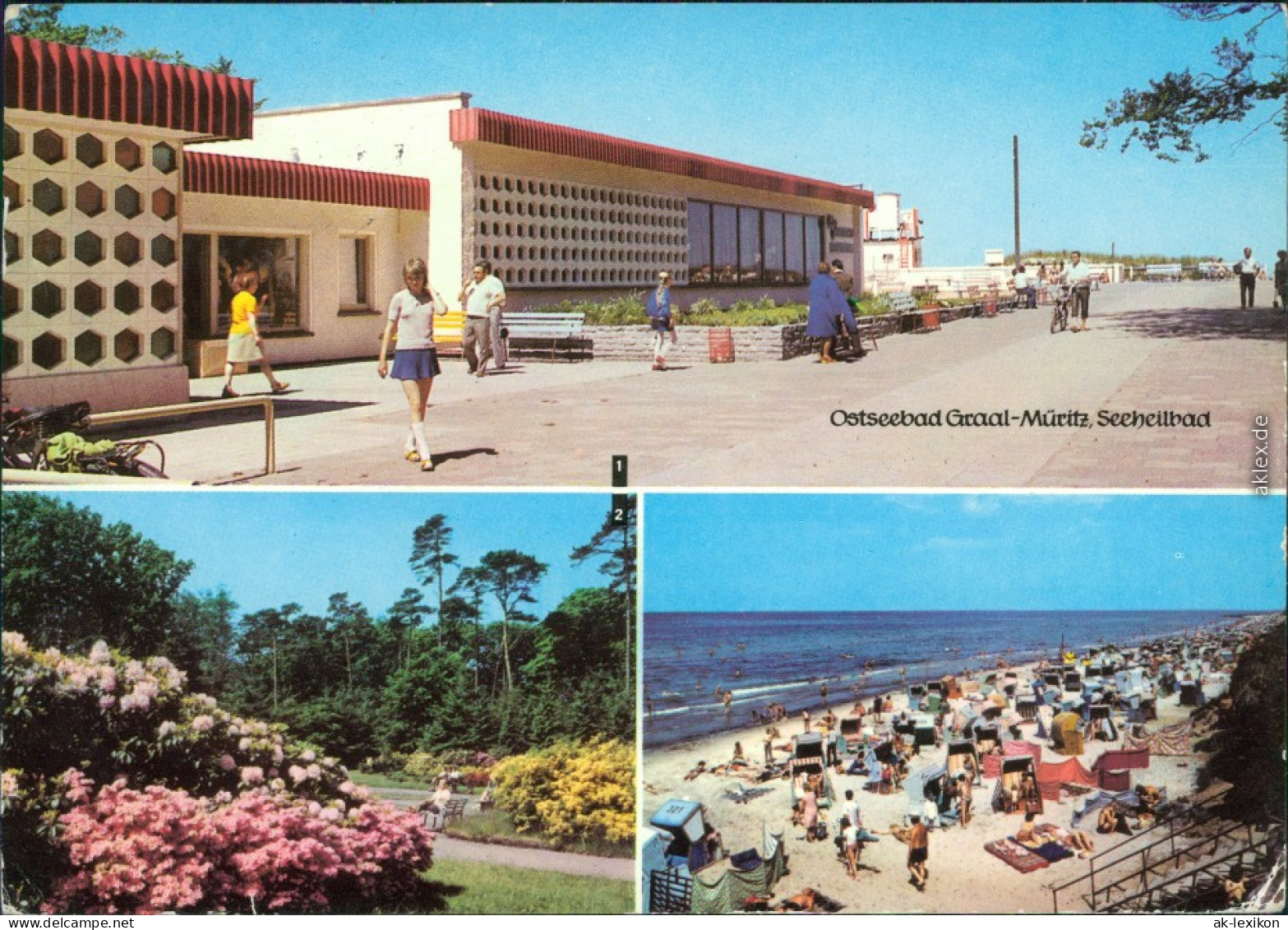 Ansichtskarte Graal-Müritz Broiler-Gaststätte, Rhododendronpark, Strand 1978 - Graal-Müritz
