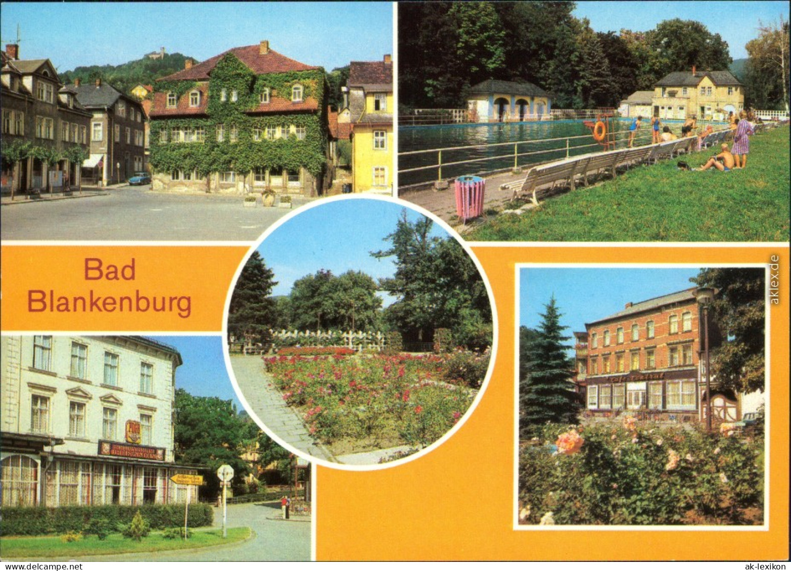 Bad Blankenburg Markt, Schwimmbad, FDGB-Erholungsheim  Anlagen, Café 1981 - Bad Blankenburg
