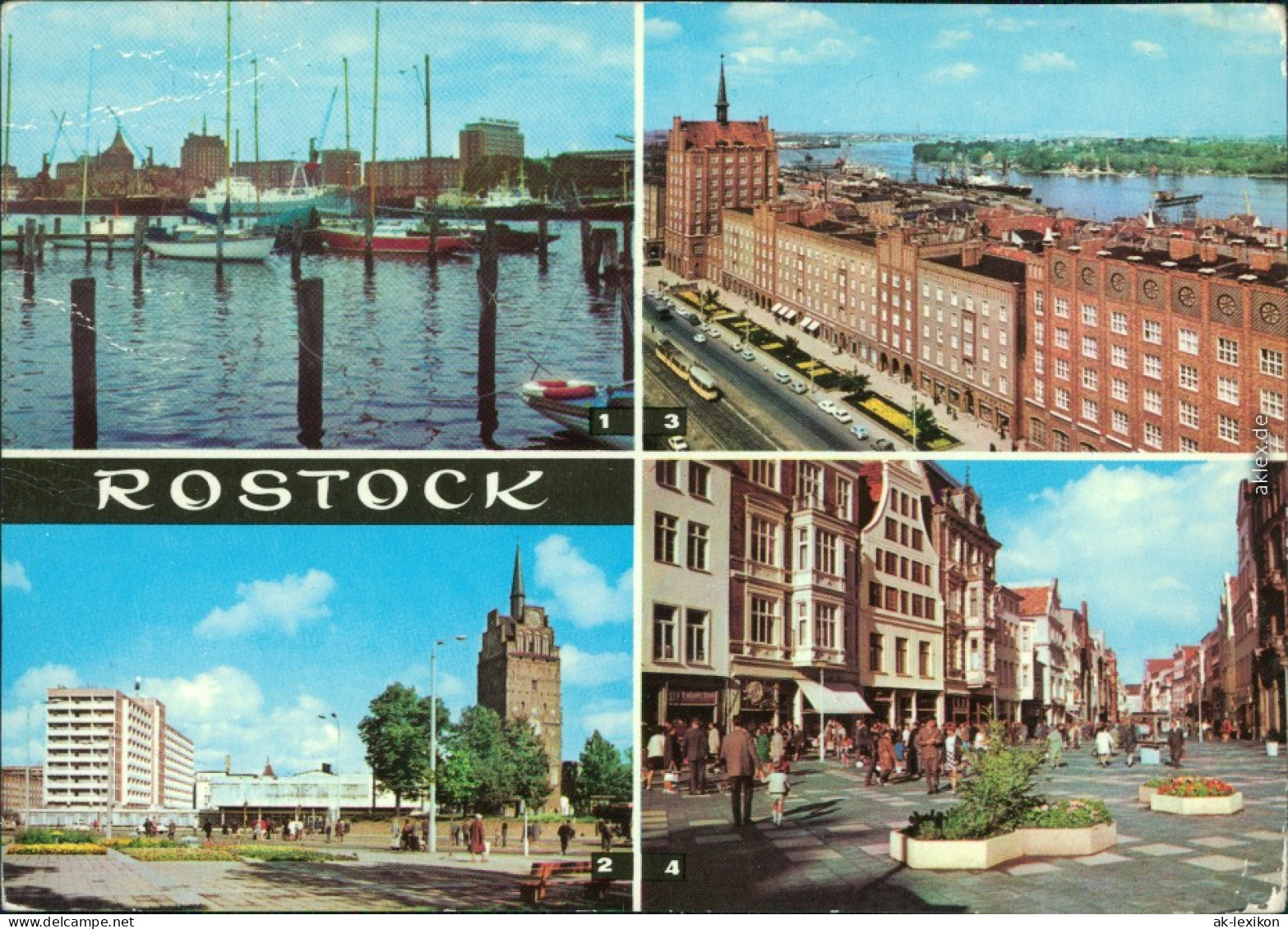 Rostock Stadthafen, Interhotel Warnow, Lange Straße, Kröpeliner Straße 1977 - Rostock