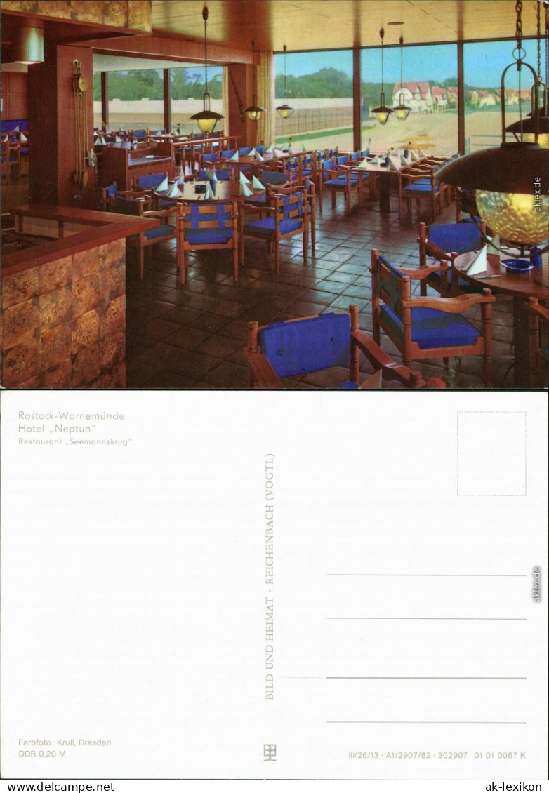 Ansichtskarte Warnemünde-Rostock Hotel Neptun - Restaurant Seemannskrug 1982 - Rostock