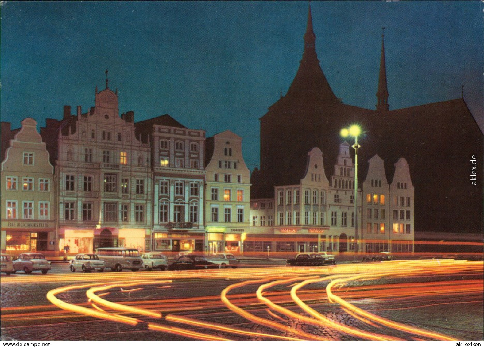 Rostock Neuer Markt  Ernst-Thälmann-Platz Bei Nacht (Langzeit Belichtung) 1980 - Rostock