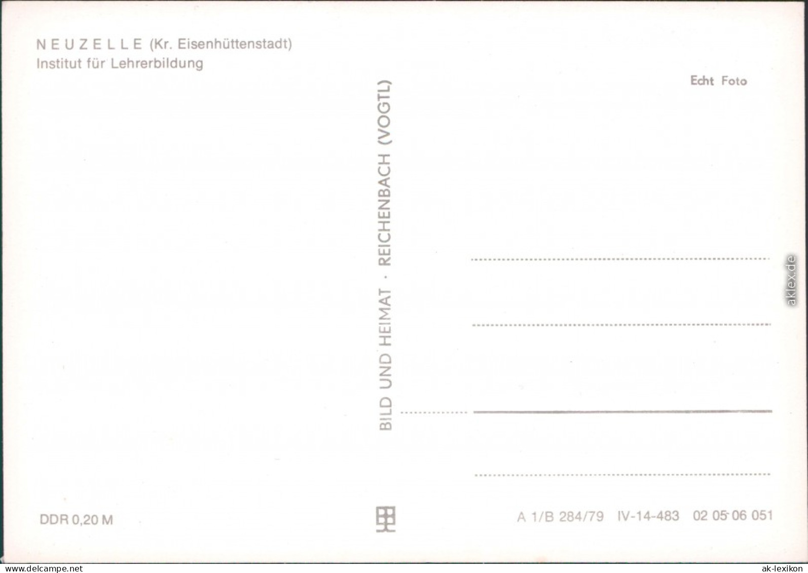 Ansichtskarte Neuzelle Institut Für Lehrerbildung 1979 - Neuzelle
