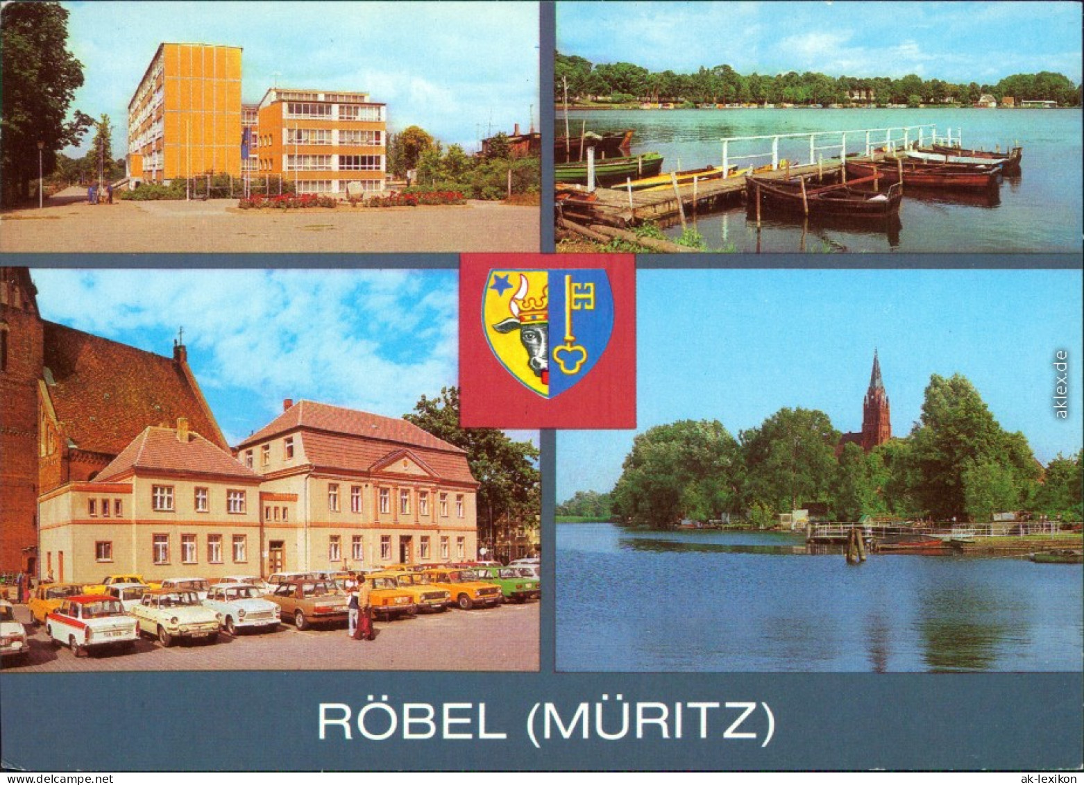 Röbel/Müritz R.-Sorge-Oberschule, Blick Zur Promenade, Rathaus, Hafen 1981 - Roebel