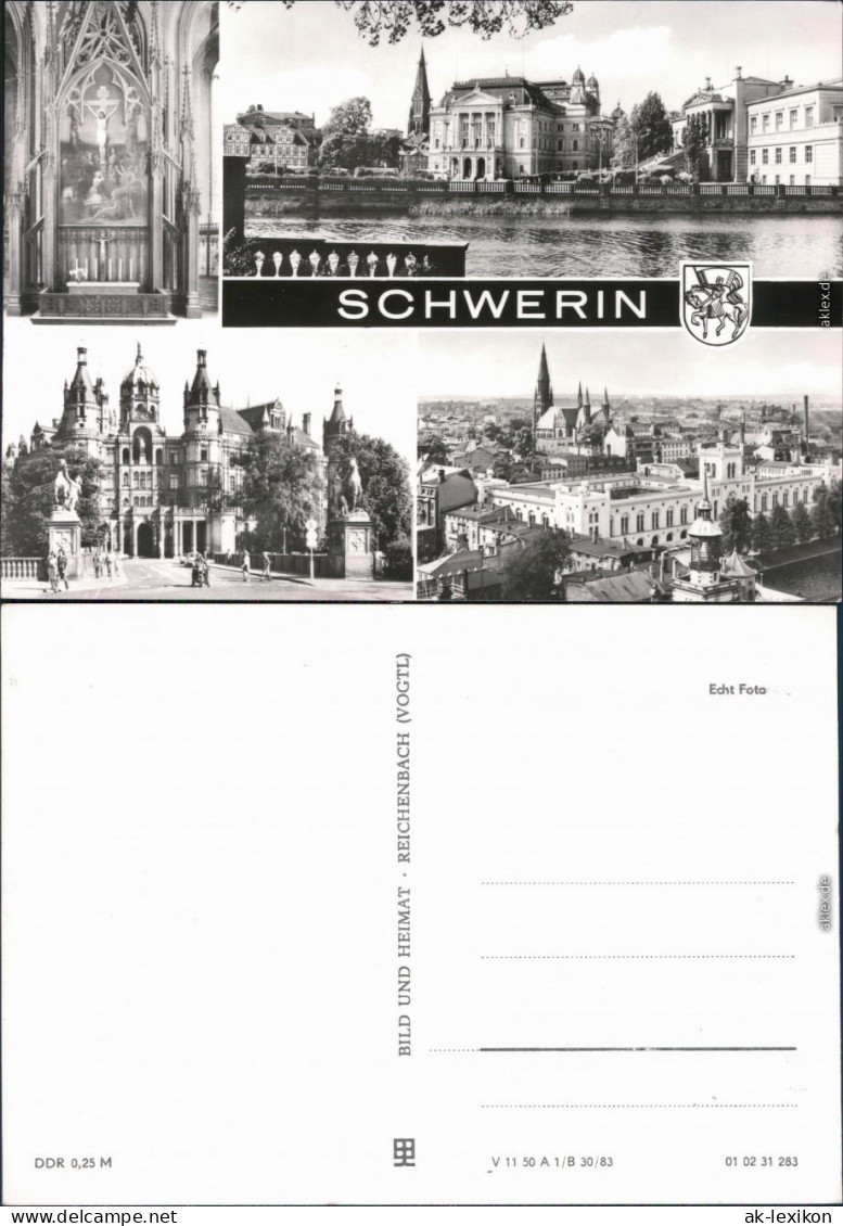 Ansichtskarte Schwerin Schloss, Kirche, Panorama-Ansicht 1983 - Schwerin