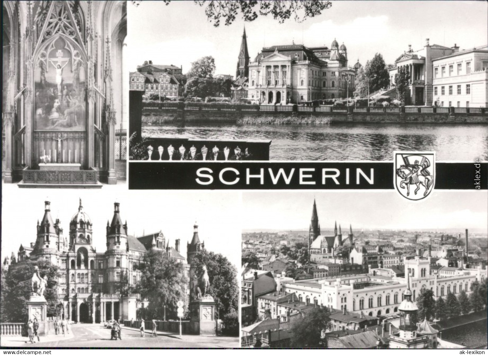 Ansichtskarte Schwerin Schloss, Kirche, Panorama-Ansicht 1983 - Schwerin