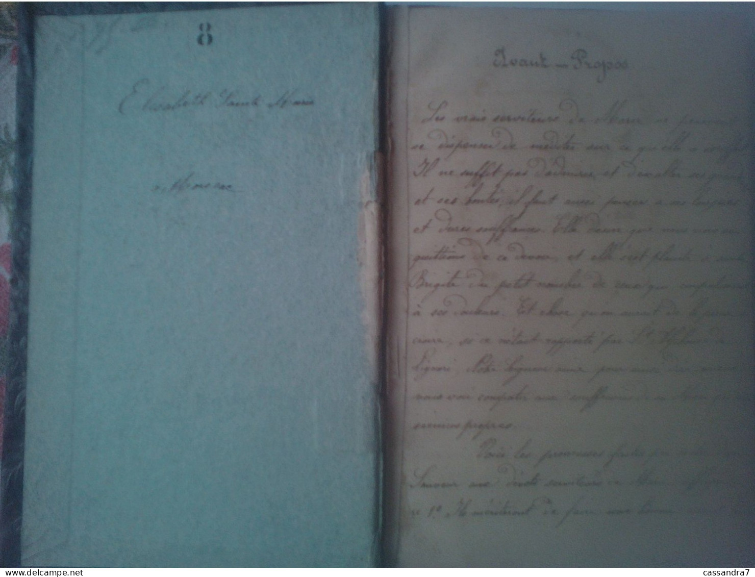 Carnet Ancien D'Elisabeth Sainte-Marie Moissac Religieux  De 8 Septembre 8 Octobre Litanies Chapelet Psaume XIX Amende.. - Ohne Zuordnung