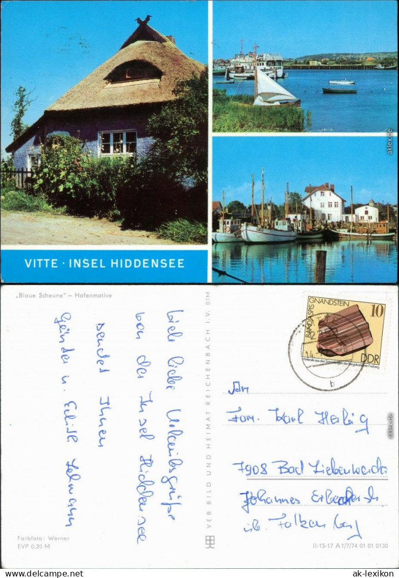 Vitte-Hiddensee Hiddensjö, Hiddensöe "Blaue Scheune", Hafenmotive G1974 - Hiddensee